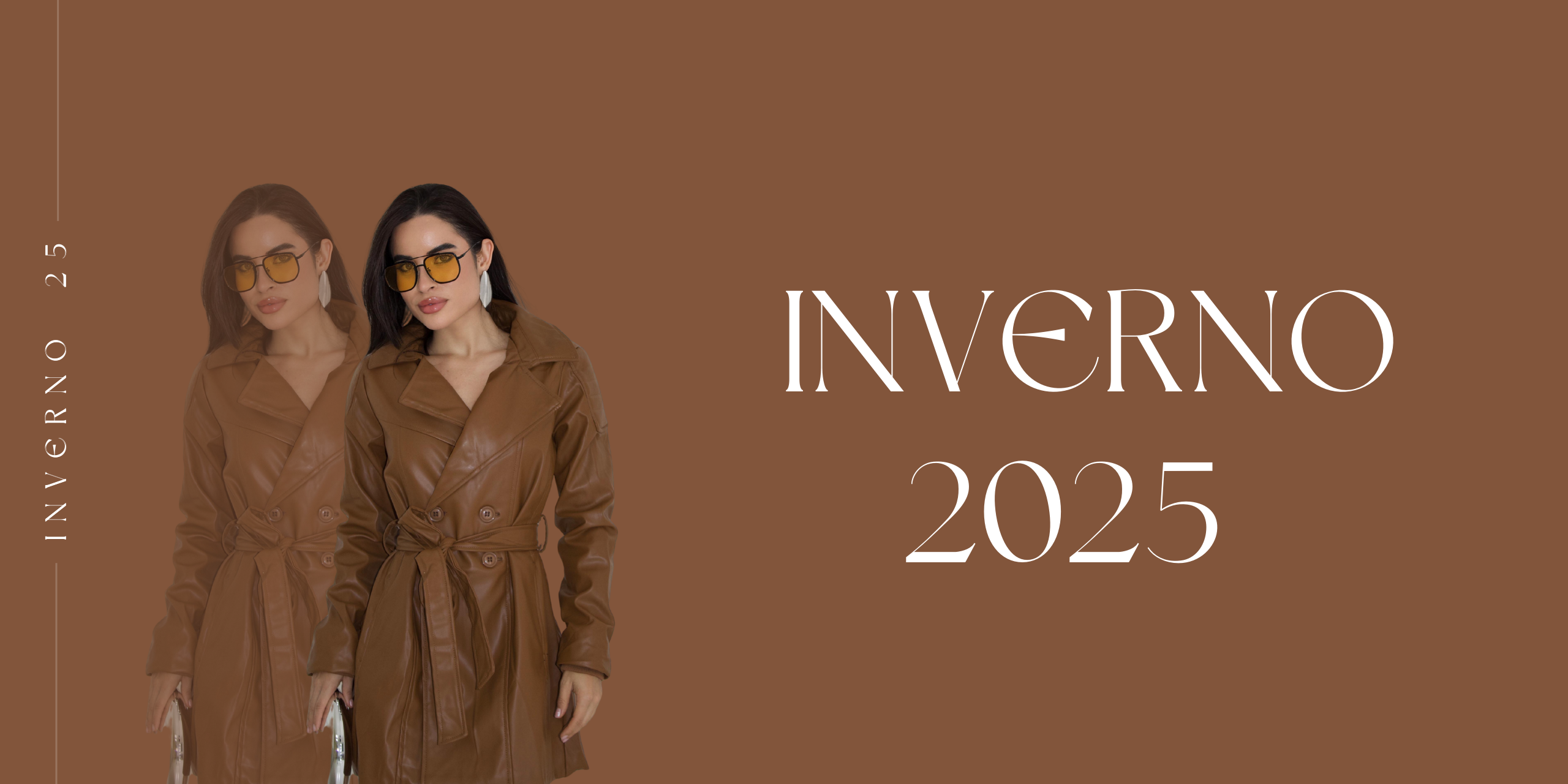 Inverno no estilo da estação Banner Loja de Roupas Marrom (2560 x 1280 px)